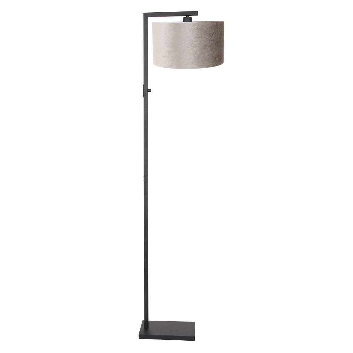 Steinhauer Vloerlamp Stang H 160 cm zilveren kap - zwart