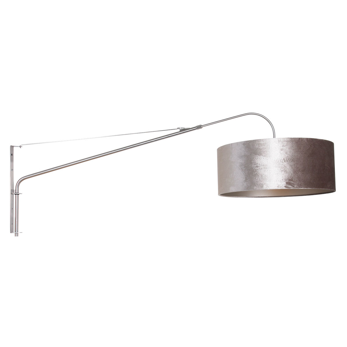 Steinhauer Wandlamp elegant classy 8131 staal zilver velours kap goud