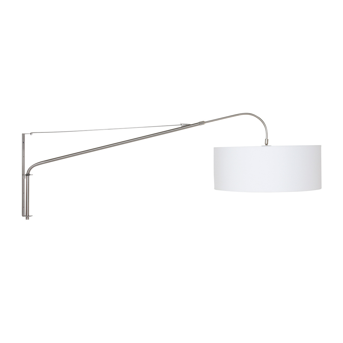 Steinhauer Wandlamp elegant classy 9326 staal kap wit linnen