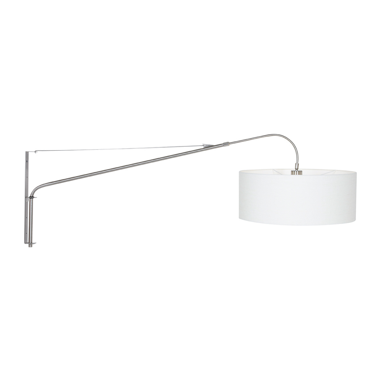 Steinhauer Wandlamp elegant classy 9328 staal kap wit linnen grof