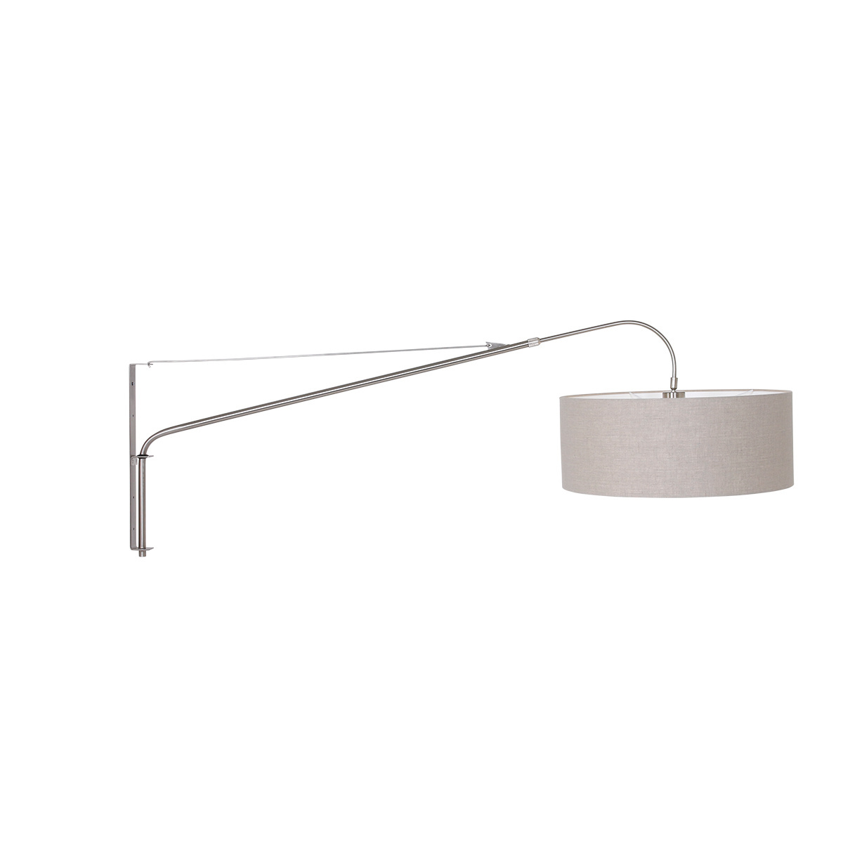 Steinhauer Wandlamp elegant classy 9329 staal kap grijs linnen grof