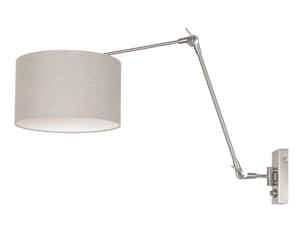 Steinhauer Wandlamp prestige chic 8107 staal kap grijs linnen