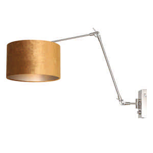 Steinhauer Wandlamp prestige chic 8111 staal kap goud velours