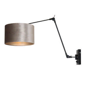 Steinhauer Wandlamp prestige chic 8122 zwart kap zilver velours