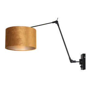 Steinhauer Wandlamp prestige chic 8123 zwart kap goud velours