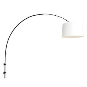 Steinhauer Wandlamp Sparkled light 8193zw zwart kap linnen wit