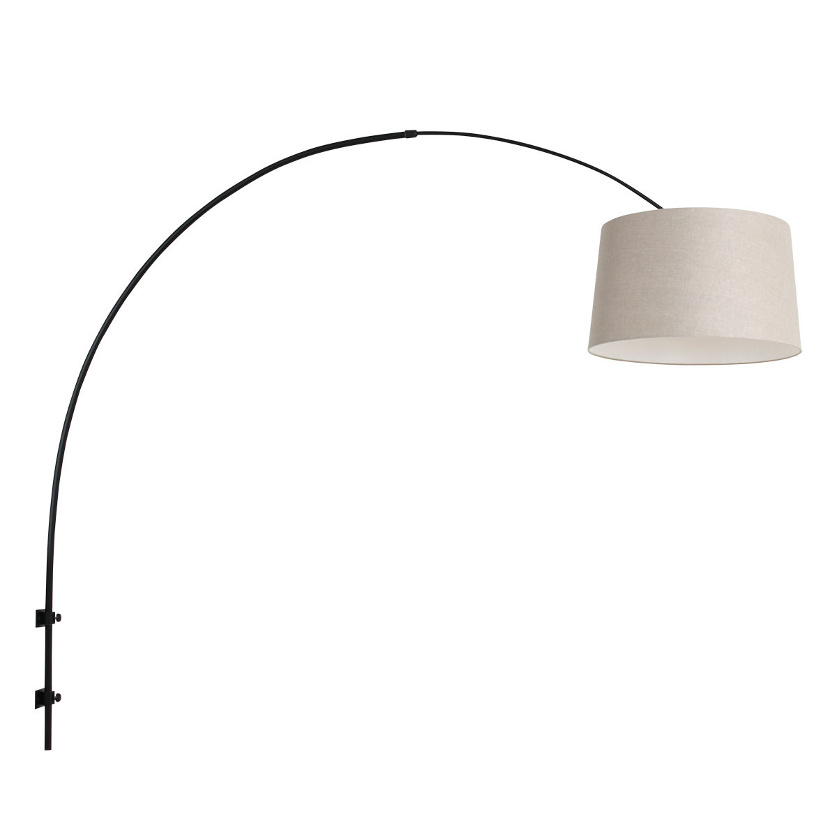 Steinhauer Wandlamp Sparkled light 8194zw zwart kap linnen grijs