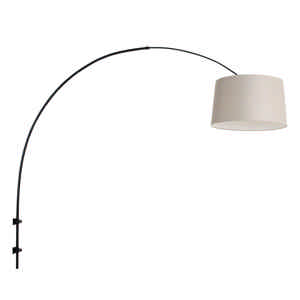 Steinhauer Wandlamp Sparkled light 8194zw zwart kap linnen grijs