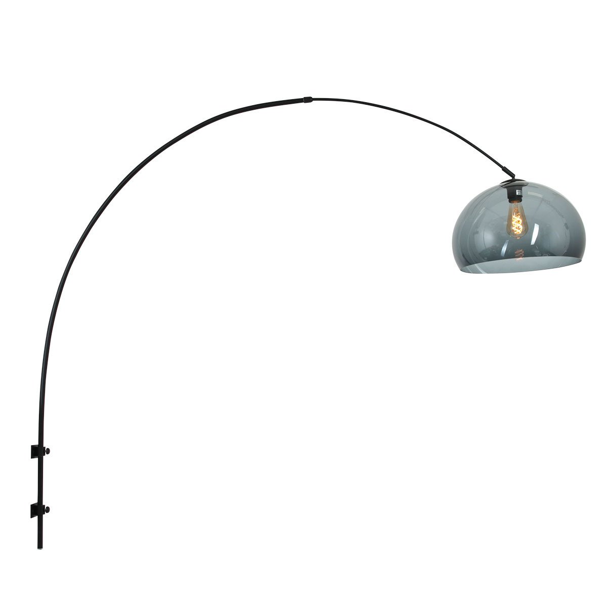 Steinhauer Wandlamp Sparkled light 8196zw zwart kap kunststof grijs