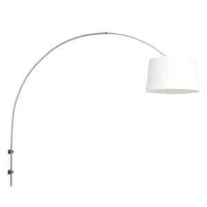 Steinhauer Wandlamp Sparkled light 8198st staal kap linnen wit